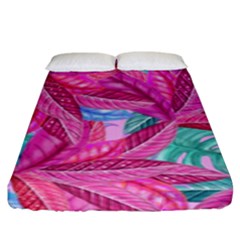 Leaves Tropical Reason Stamping Fitted Sheet (king Size) by Simbadda