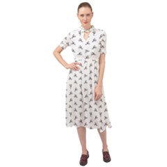 Cycling Motif Design Pattern Keyhole Neckline Chiffon Dress by dflcprintsclothing