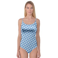 Geometric Blue Shades Diagonal Camisole Leotard  by Bajindul