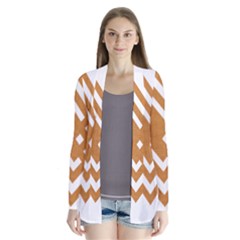 Wood Zigzag Texture Drape Collar Cardigan by Bajindul