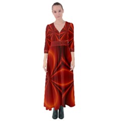 Abstract Background Design Red Button Up Maxi Dress by Sudhe