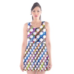 Rings Geometric Circles Random Scoop Neck Skater Dress by HermanTelo