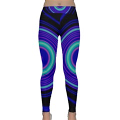 Digital Art Background Pink Blue Classic Yoga Leggings by Sudhe