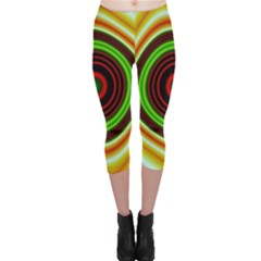 Digital Art Background Yellow Red Capri Leggings  by Sudhe