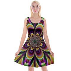 Abstract Flower Artwork Art Reversible Velvet Sleeveless Dress by Sudhe