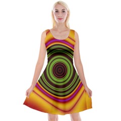 Digital Art Background Yellow Red Reversible Velvet Sleeveless Dress by Sudhe