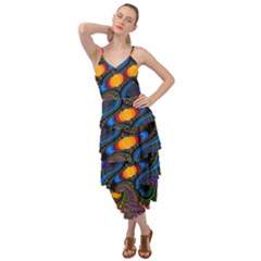 Abstract Fractal Artwork Colorful Layered Bottom Dress by Sudhe