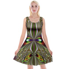 Abstract Art Fractal Pattern Reversible Velvet Sleeveless Dress by Sudhe