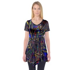 Art Design Colors Fantasy Abstract Short Sleeve Tunic  by Sudhe