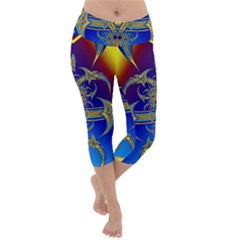 Abstract Art Design Digital Art Lightweight Velour Capri Yoga Leggings by Pakrebo