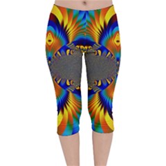 Abstract Art Artwork Digital Art Velvet Capri Leggings  by Pakrebo