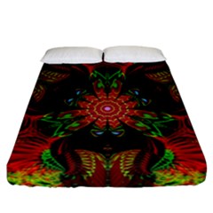 Artwork Art Fractal Flower Design Fitted Sheet (california King Size) by Pakrebo