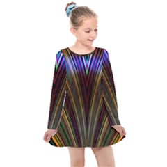 Design Silky Dynamic Elegance Kids  Long Sleeve Dress by Pakrebo