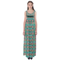 Lotus Bloom In The Sacred Soft Warm Sea Empire Waist Maxi Dress by pepitasart