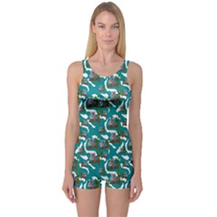 Koala Bears Pattern One Piece Boyleg Swimsuit by bloomingvinedesign