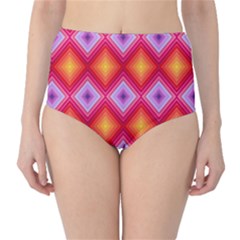 Texture Surface Orange Pink Classic High-waist Bikini Bottoms by Mariart