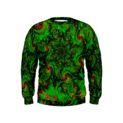 Art Artwork Fractal Digital Art Green Kids  Sweatshirt by Pakrebo