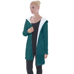 Teal Green Longline Hooded Cardigan by blkstudio