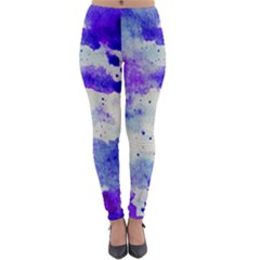 Watercolor Splatter Purple Lightweight Velour Leggings by blkstudio