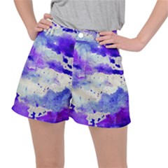 Watercolor Splatter Purple Ripstop Shorts by blkstudio