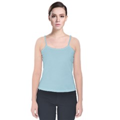 Light Blue Velvet Spaghetti Strap Top by blkstudio