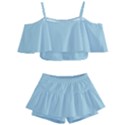 Light Blue Kids  Off Shoulder Skirt Bikini View1