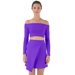 Violet Purple Off Shoulder Top With Skirt Set by blkstudio