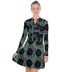 Feathers Pattern Long Sleeve Panel Dress by bloomingvinedesign