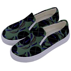 Feathers Pattern Kids  Canvas Slip Ons by bloomingvinedesign