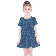 Branches Blue Kids  Simple Cotton Dress by blkstudio