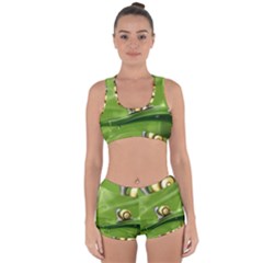 Snail Drops Rain Drawing Green Racerback Boyleg Bikini Set by Wegoenart