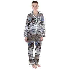 Building Architecture Columns Satin Long Sleeve Pyjamas Set by Wegoenart