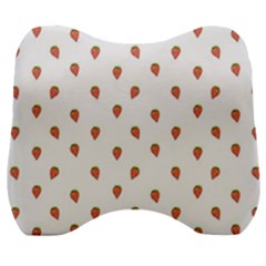 Cartoon Style Strawberry Pattern Velour Head Support Cushion by dflcprintsclothing