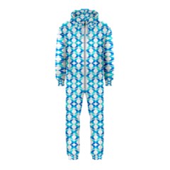 Fabric Geometric Aqua Crescents Hooded Jumpsuit (kids) by Bajindul