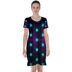 Sound Wave Frequency Short Sleeve Nightdress by HermanTelo