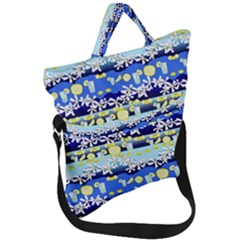 Lemonade Pattern Fold Over Handle Tote Bag by bloomingvinedesign