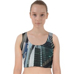 Architecture Frankfurt Reflection Velvet Racer Back Crop Top by Wegoenart