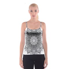 Mandala Meditation Zen Flower Yoga Spaghetti Strap Top by Wegoenart