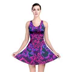 Pink Blue Abstract Texture                        Reversible Skater Dress by LalyLauraFLM