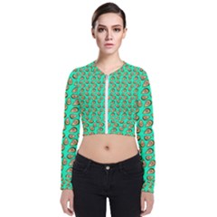 Tropical Aqua Avocadoes Long Sleeve Zip Up Bomber Jacket by snowwhitegirl