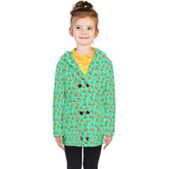 Tropical Aqua Avocadoes Kids  Double Breasted Button Coat by snowwhitegirl