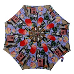 Vintage Girls Floral Collage Hook Handle Umbrellas (medium) by snowwhitegirl