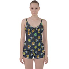 Electric Love  Tie Front Two Piece Tankini by Mezalola