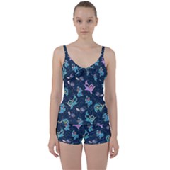 Water Type Tie Front Two Piece Tankini by Mezalola