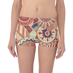 Pop Art Paisley Flowers Ornaments Multicolored 4 Boyleg Bikini Bottoms by EDDArt