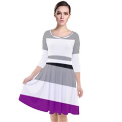 Asexual Pride Flag Lgbtq Quarter Sleeve Waist Band Dress by lgbtnation