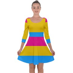 Pansexual Pride Flag Quarter Sleeve Skater Dress by lgbtnation