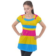 Pansexual Pride Flag Puff Sleeve Tunic Top by lgbtnation