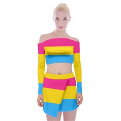 Pansexual Pride Flag Off Shoulder Top With Mini Skirt Set by lgbtnation