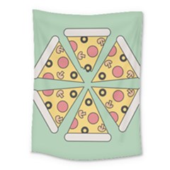 Pizza Slice Food Italian Medium Tapestry by Pakrebo